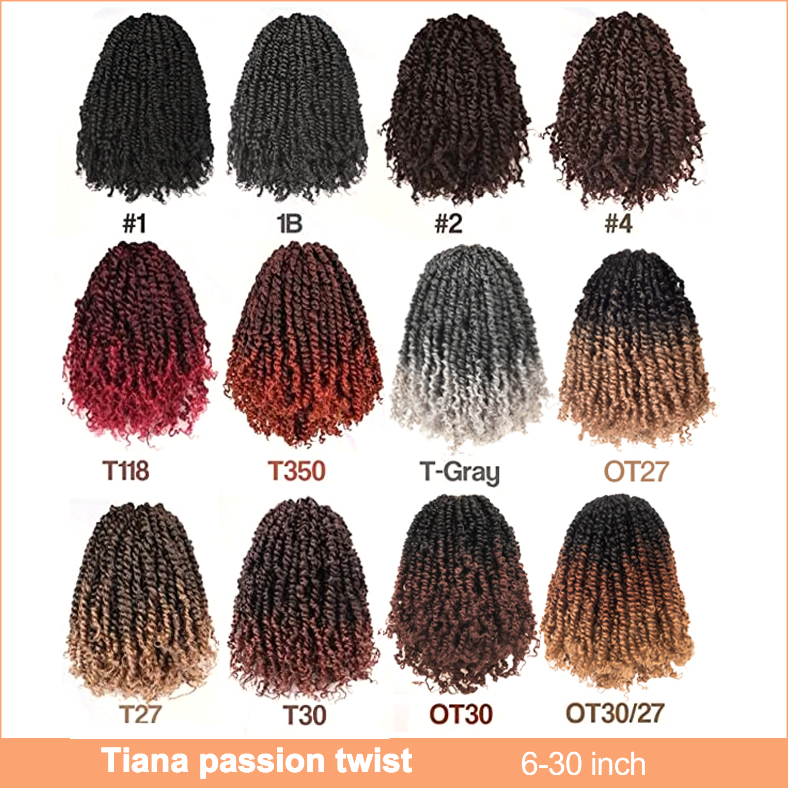 Toyotress Tiana Passion Twist Hair Pre-Twisted Pre-Looped Passion Twists Crochet Braids Made Of Bohemian Hair Synthetic Braiding Hair Extension