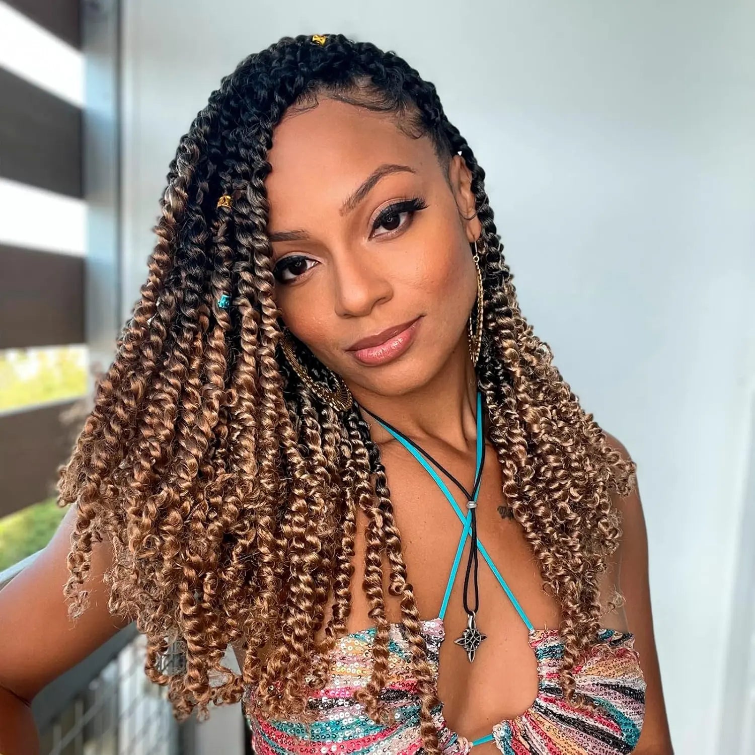 8 Packs | Toyotress® Tiana Passion Twist Pre-Twisted Pre-Looped Pre-Twisted Synthetic Crochet Hair Extensions