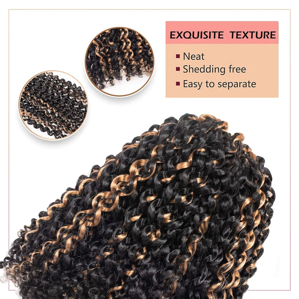 Clearance | TOYOTRESS Water Wave Passion Twist Hair 6/7 Packs - Ombre Orange Water Wave Crochet Braids Synthetic Braiding Hair Extensions Toyotress