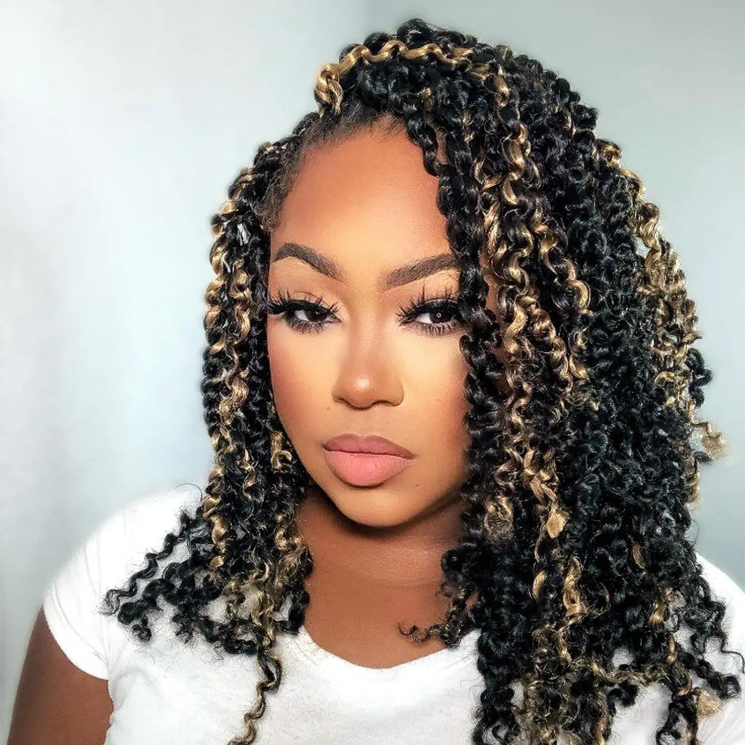 Clearance | TOYOTRESS Water Wave Passion Twist Hair 6/7 Packs - Ombre Orange Water Wave Crochet Braids Synthetic Braiding Hair Extensions Toyotress