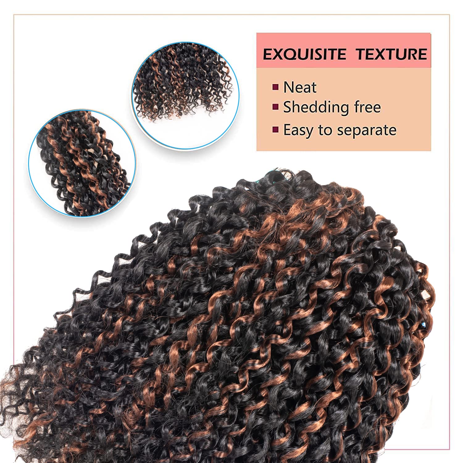Clearance | TOYOTRESS Water Wave Passion Twist Hair 6/7 Packs - Ombre Orange Water Wave Crochet Braids Synthetic Braiding Hair Extensions