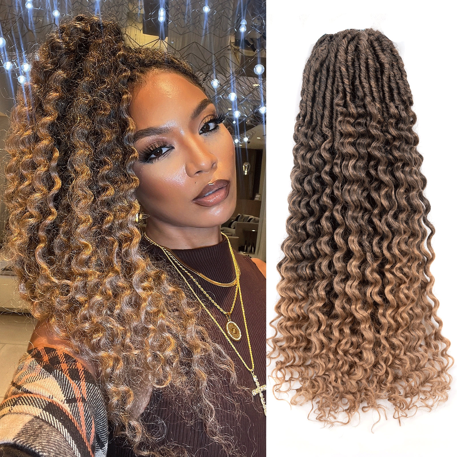 TOYOTRESS UNIQUE DEEP WAVE LOCS CROCHET | CROCHET FRENCH LOCS WITH LONG CURLY ENDS CROCHET HAIR PRE LOOPED DEEP WAVE LOCS BRAIDING HAIR FOR WOMEN