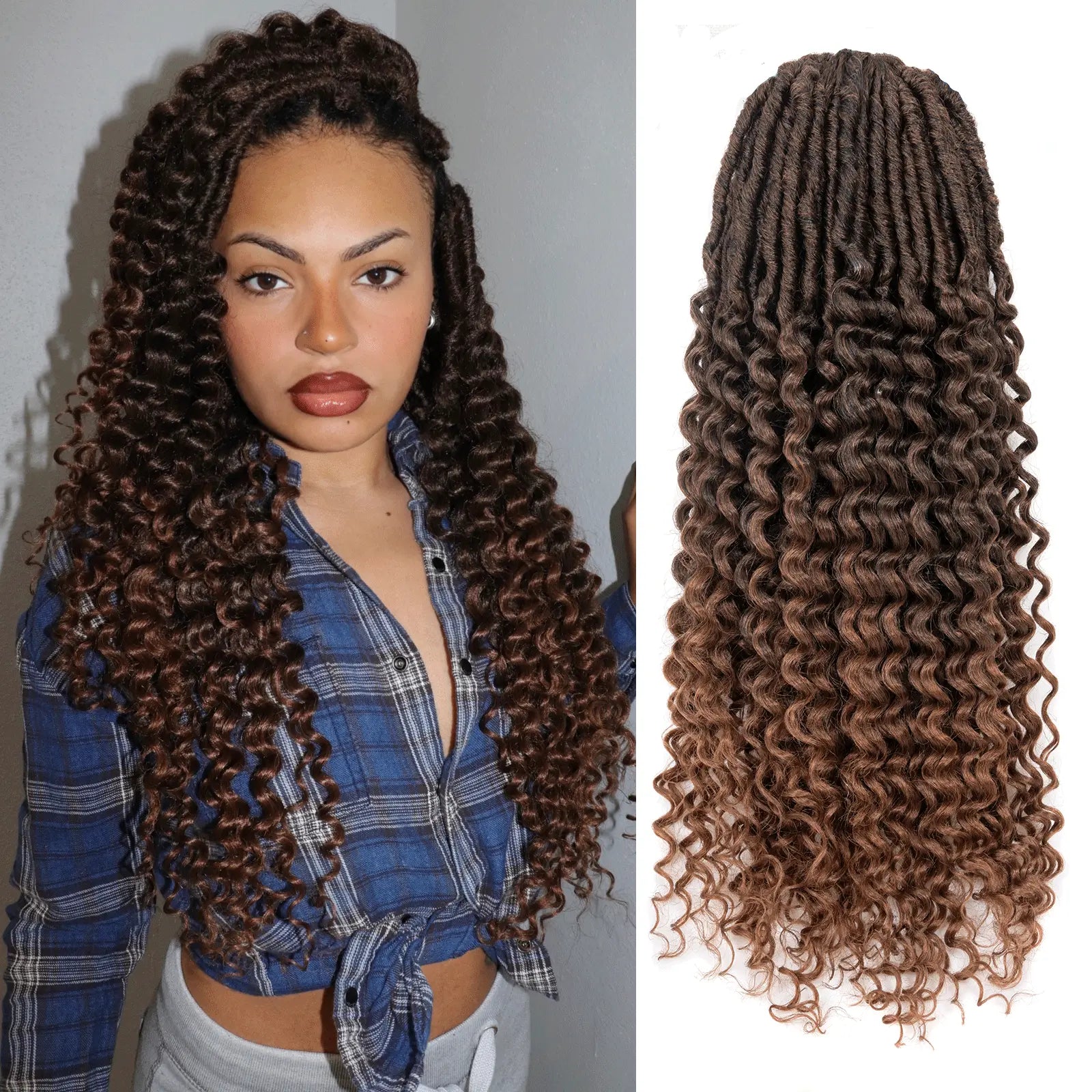 Toyotress Deep Wave Locs Crochet French Locs With Long Curly Ends Braiding Hair For Women