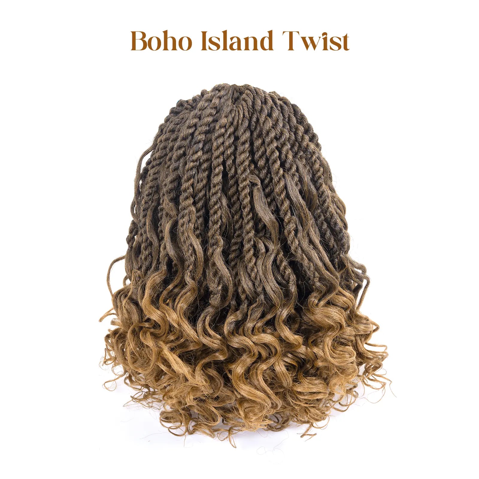 ( US ONLY) FAST SHIPPING ISLAND TWIST | Toyotress® Boho Island Twist Crochet Hair - 8 Packs Short Bob Ombre Brown Boho Havana Twist Crochet Braids Synthetic Braiding Hair Toyotress