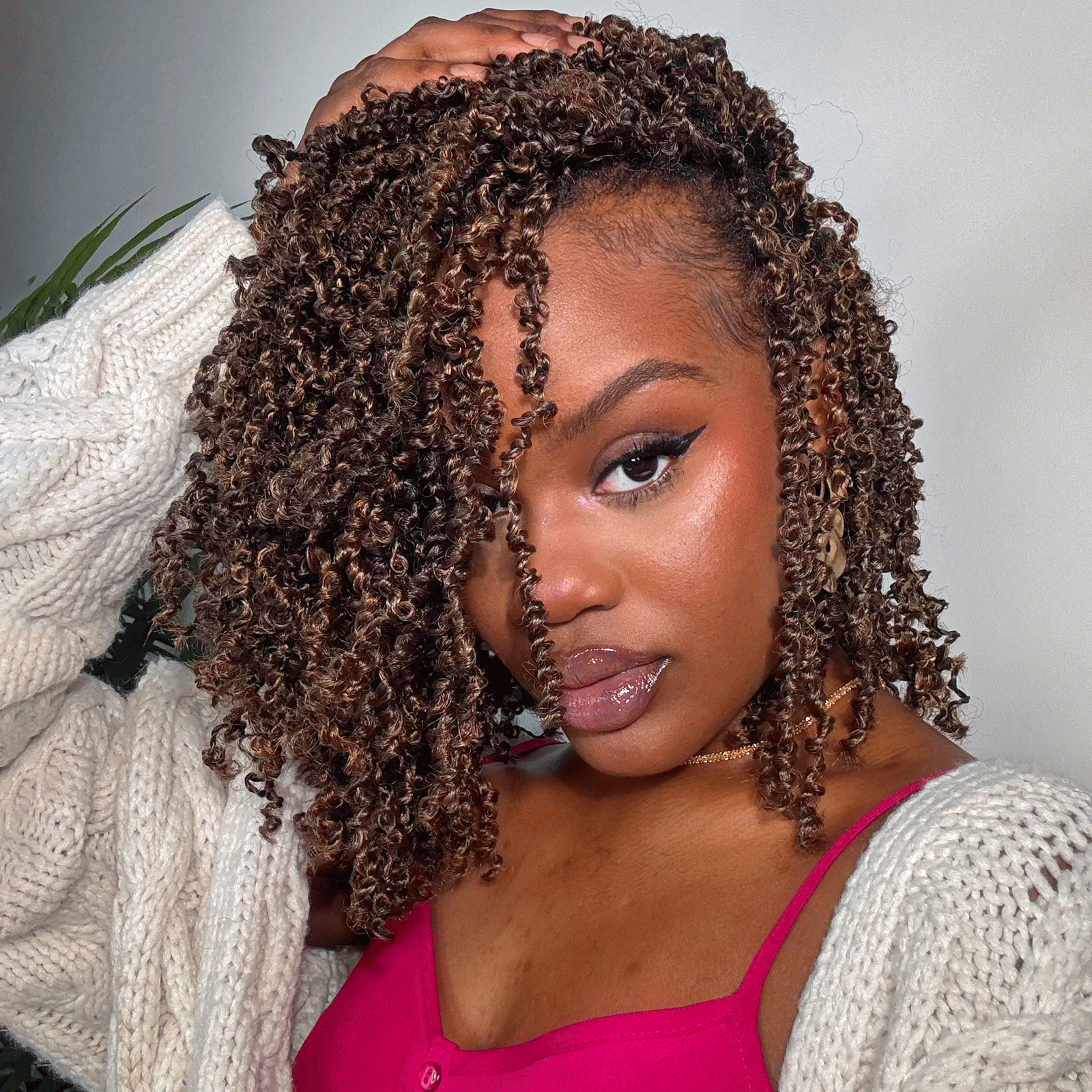 8 Packs YT | Toyotress® Yanky Twist Mix-color Yanky Twist Braiding Hair with Curls Fluffy Marlybob Crochet Hair Pre Twisted Short Passion Twist Crochet Braids Synthetic Hair Extensions for Women Toyotress