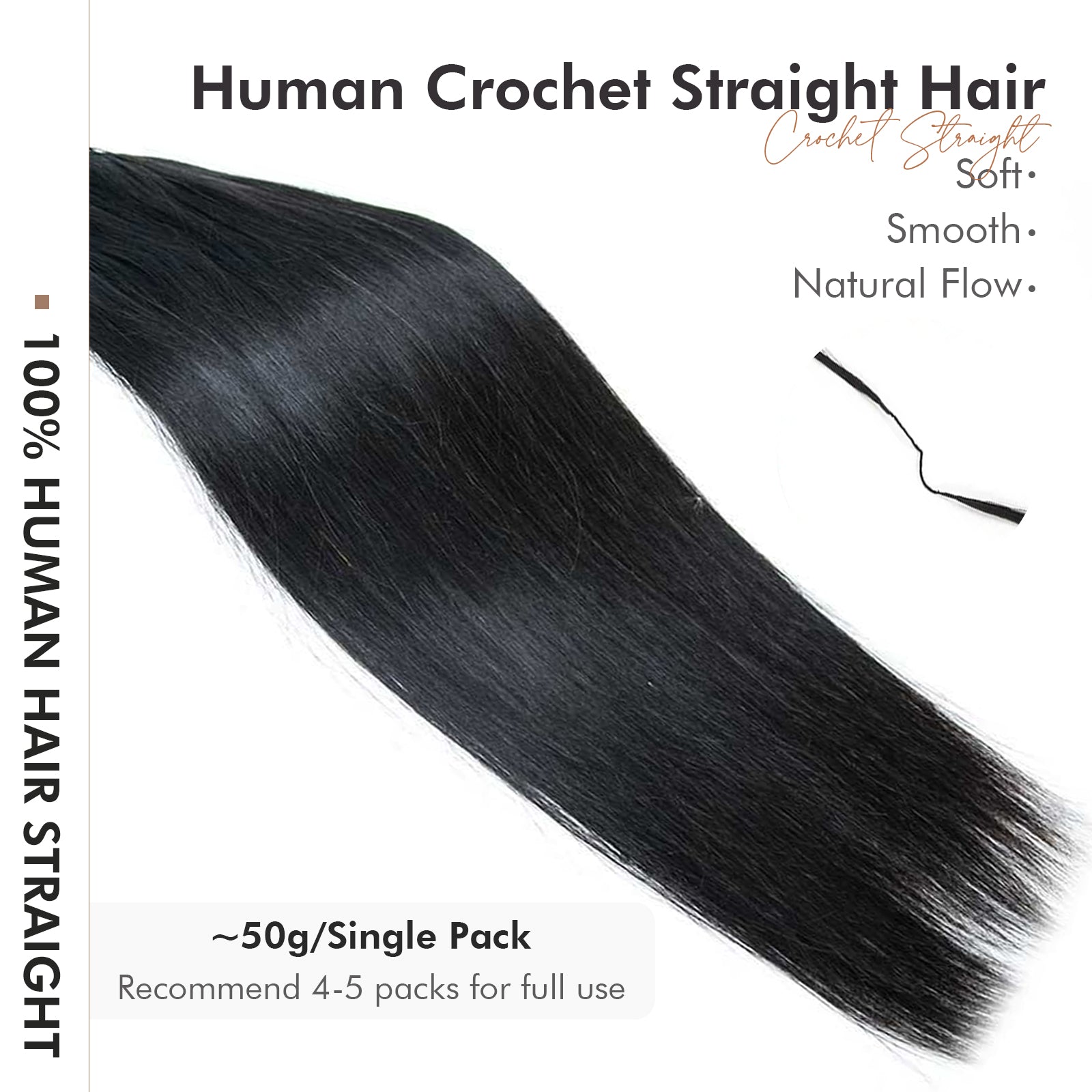 ToyoTress® Straight Human Crochet Hair Extensions Knotless Pre Separated Crochet Human Hair Toyotress
