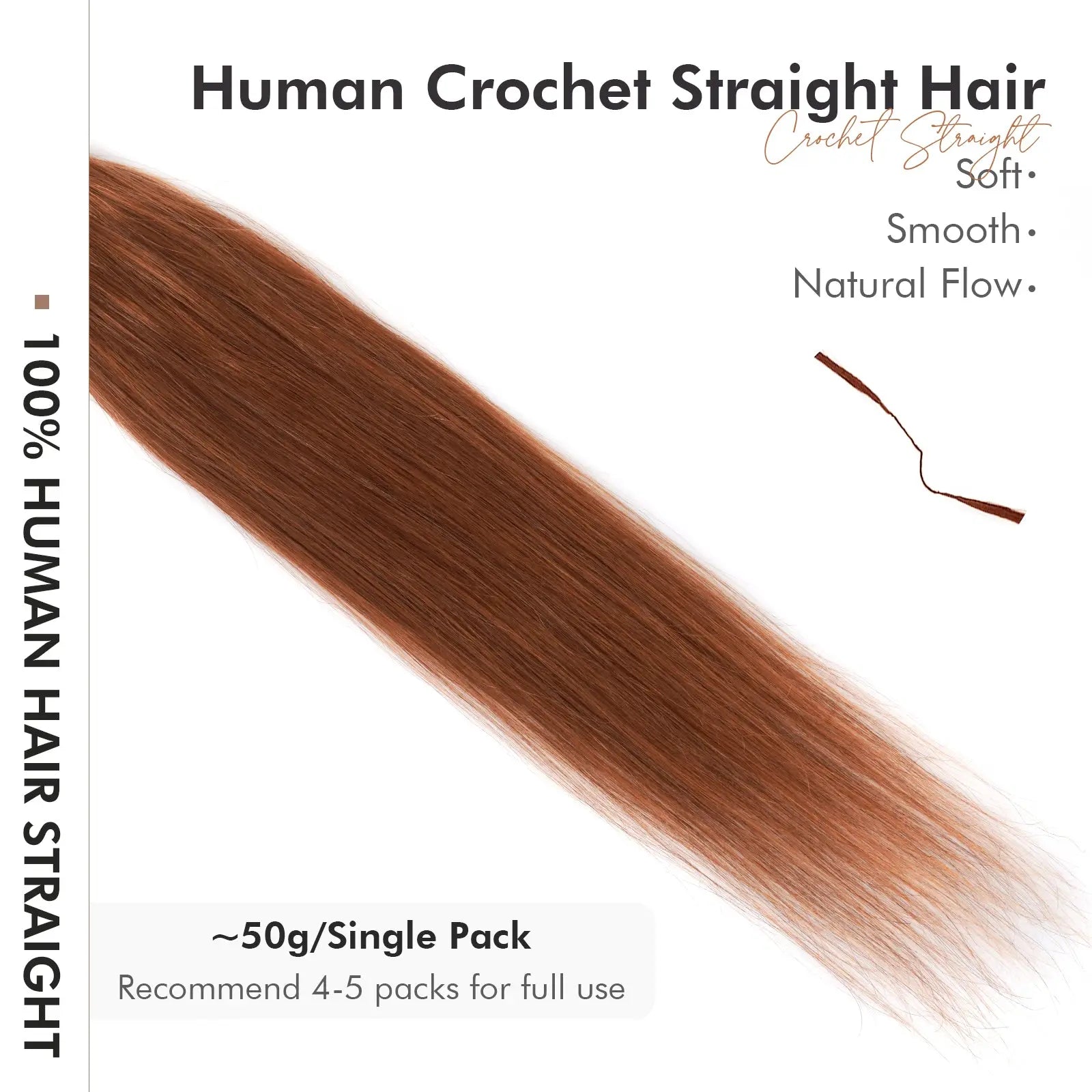 ToyoTress® Straight Human Crochet Hair Extensions Knotless Pre Separated Crochet Human Hair