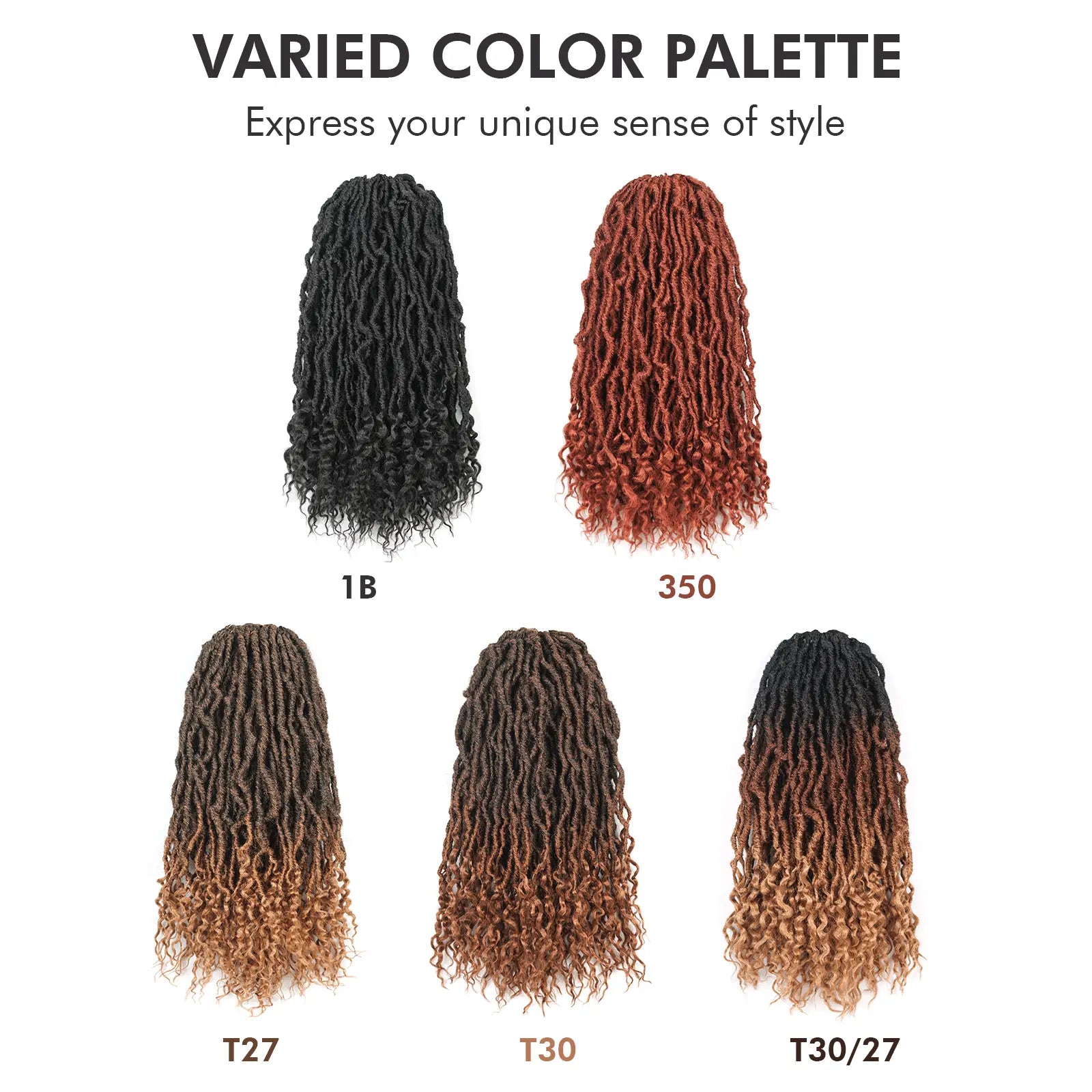 Toyotress Faux Locs With Curly Ends Goddess Locs Crochet Hair Curly Faux Locs Crochet Hair Wavy Nu Locs with Curly Ends Synthetic Braiding Hair