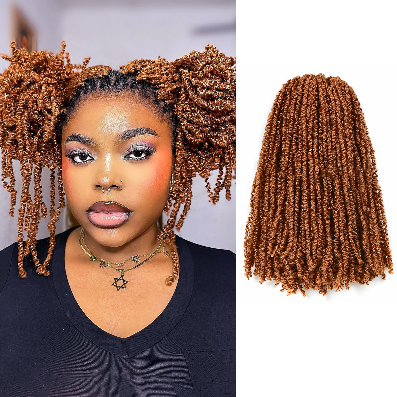 Toyotress Micro Kinky Twist 8 Packs | Mini Spring Twist Hair Springy Afro Twist Hair Fluffy Kinky Twist Crochet Hair Extensions