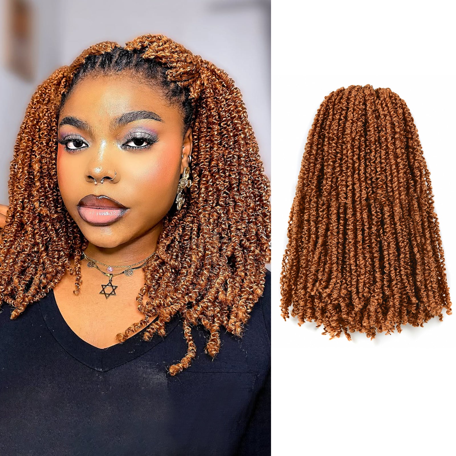 Toyotress Micro Kinky Twist 8 Packs | Mini Spring Twist Hair Springy Afro Twist Hair Fluffy Kinky Twist Crochet Hair Extensions