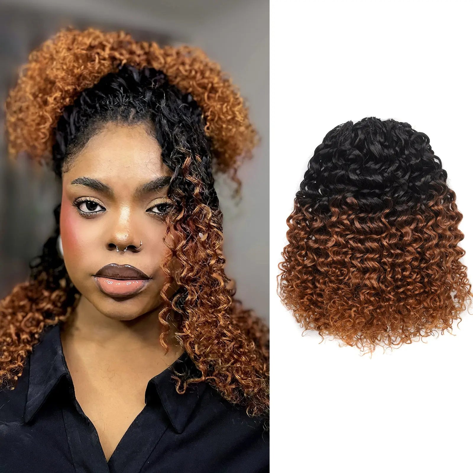 Toyotress® Knotless Pre-Separated Human Crochet Hair Kinky Curly Spring Curly Hair Extensions Human Hair Crochet Kinky Curly Toyotress
