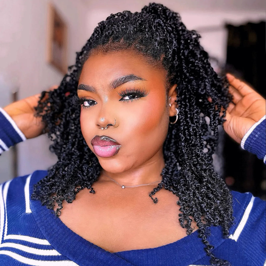 8 Packs YT |  Toyotress® Yanky Twist Crochet Hair Mini Passion Twist Short Passion Twist Pre Twisted Bob Twist Hair Extensions Toyotress