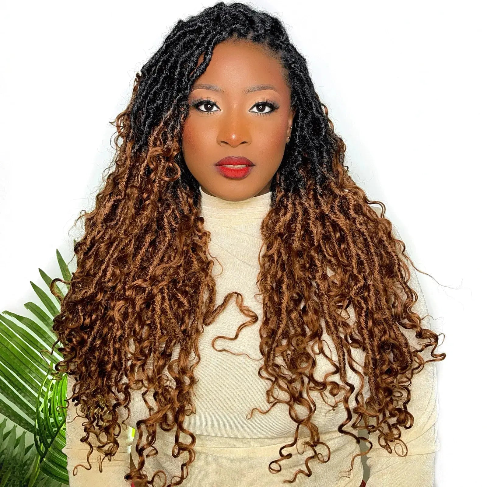 Toyotress Boho Locs With Human Hair Curls Pre Looped Goddess Boho Dreadlocks Curly Full Ends Hair Extensions