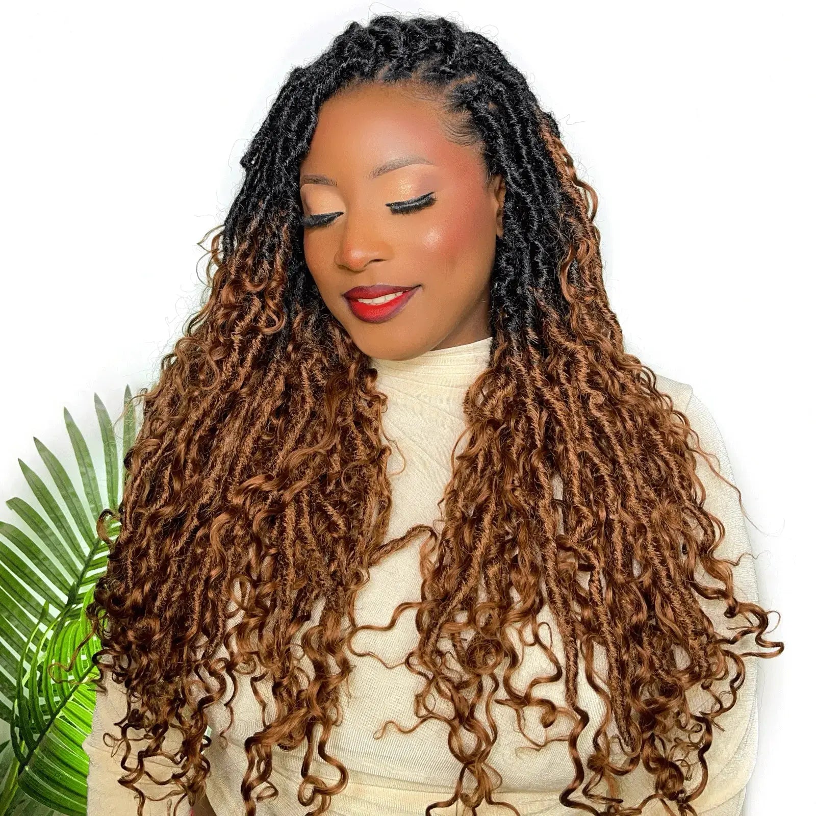 Toyotress Boho Locs With Human Hair Curls Pre Looped Goddess Boho Dreadlocks Curly Full Ends Hair Extensions
