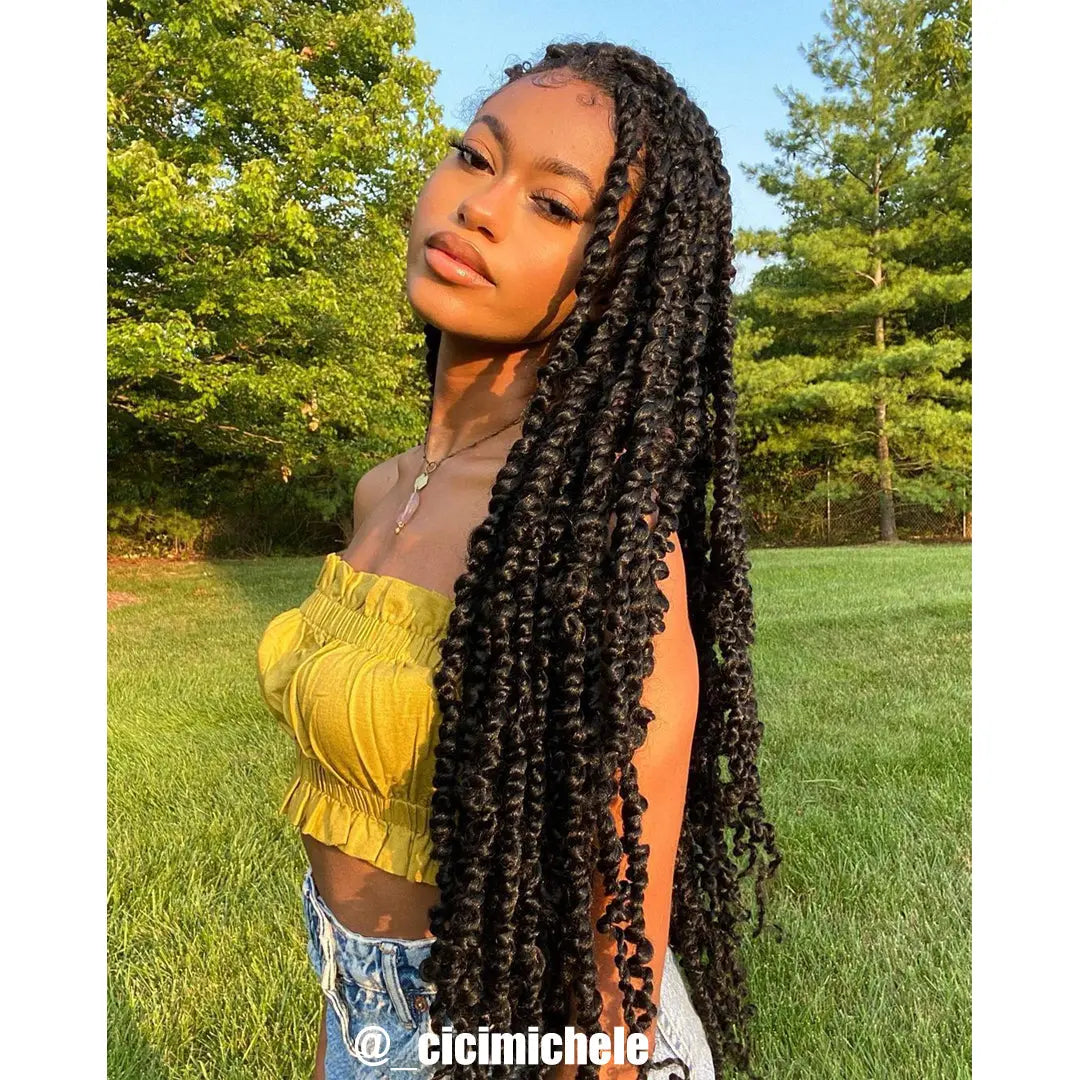 Toyotress Tiana Passion Twist Hair Pre-Twisted Pre-Looped Passion Twists Crochet Braids Made Of Bohemian Hair Synthetic Braiding Hair Extension