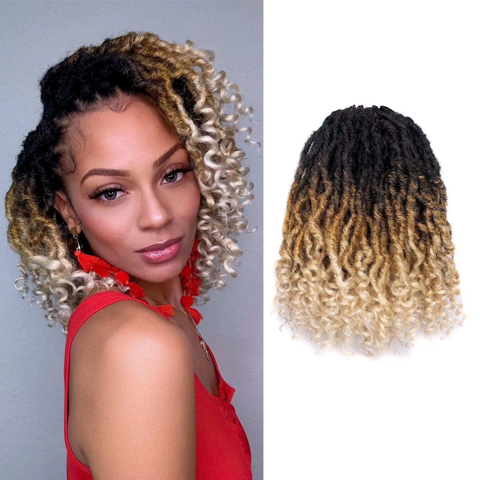 1 Pack PL | Toyotress® Passion Faux Locs Crochet Hair Pre-Looped Curly Faux Locs Hair Extensions Toyotress