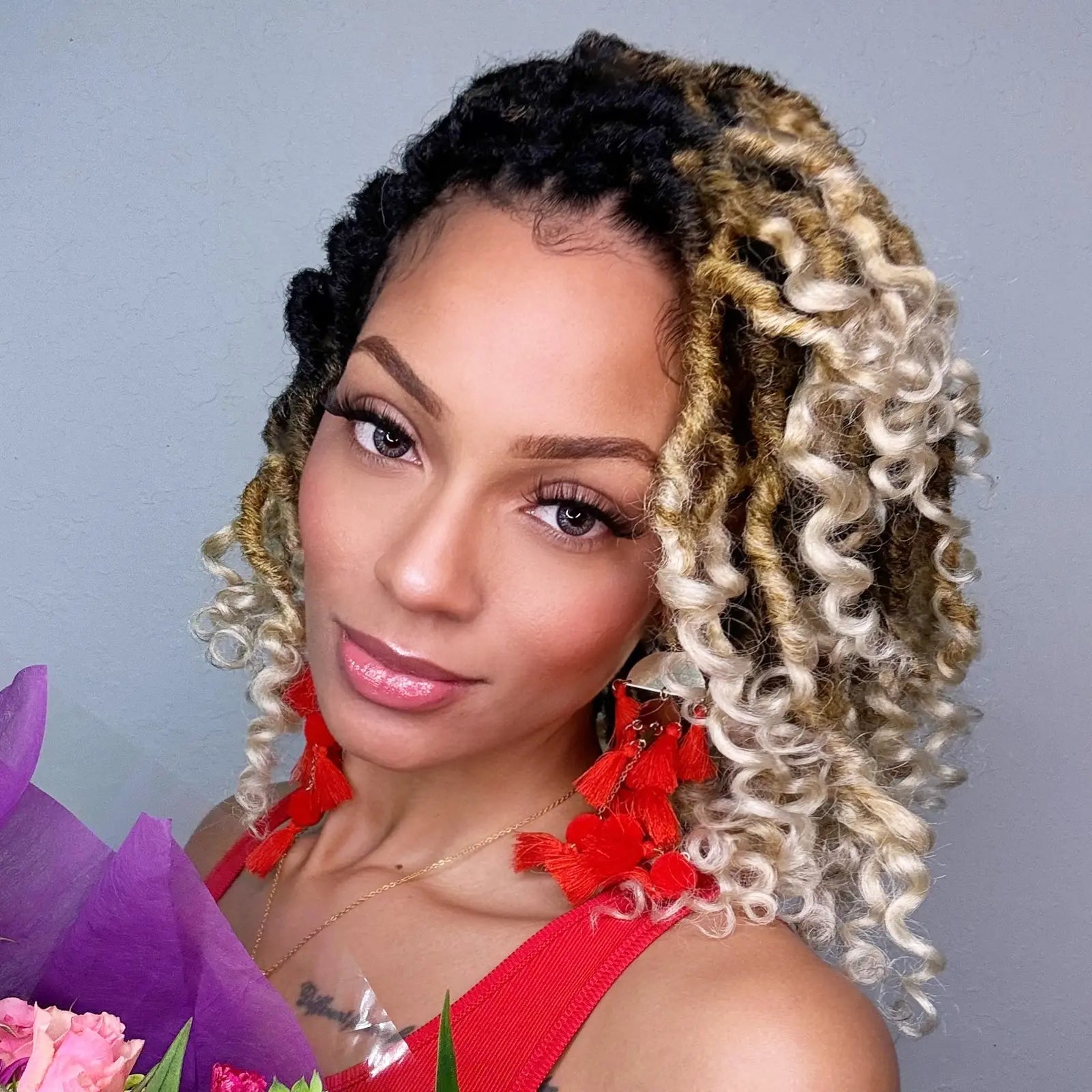 1 Pack PL | Toyotress® Passion Faux Locs Crochet Hair Pre-Looped Curly Faux Locs Hair Extensions Toyotress