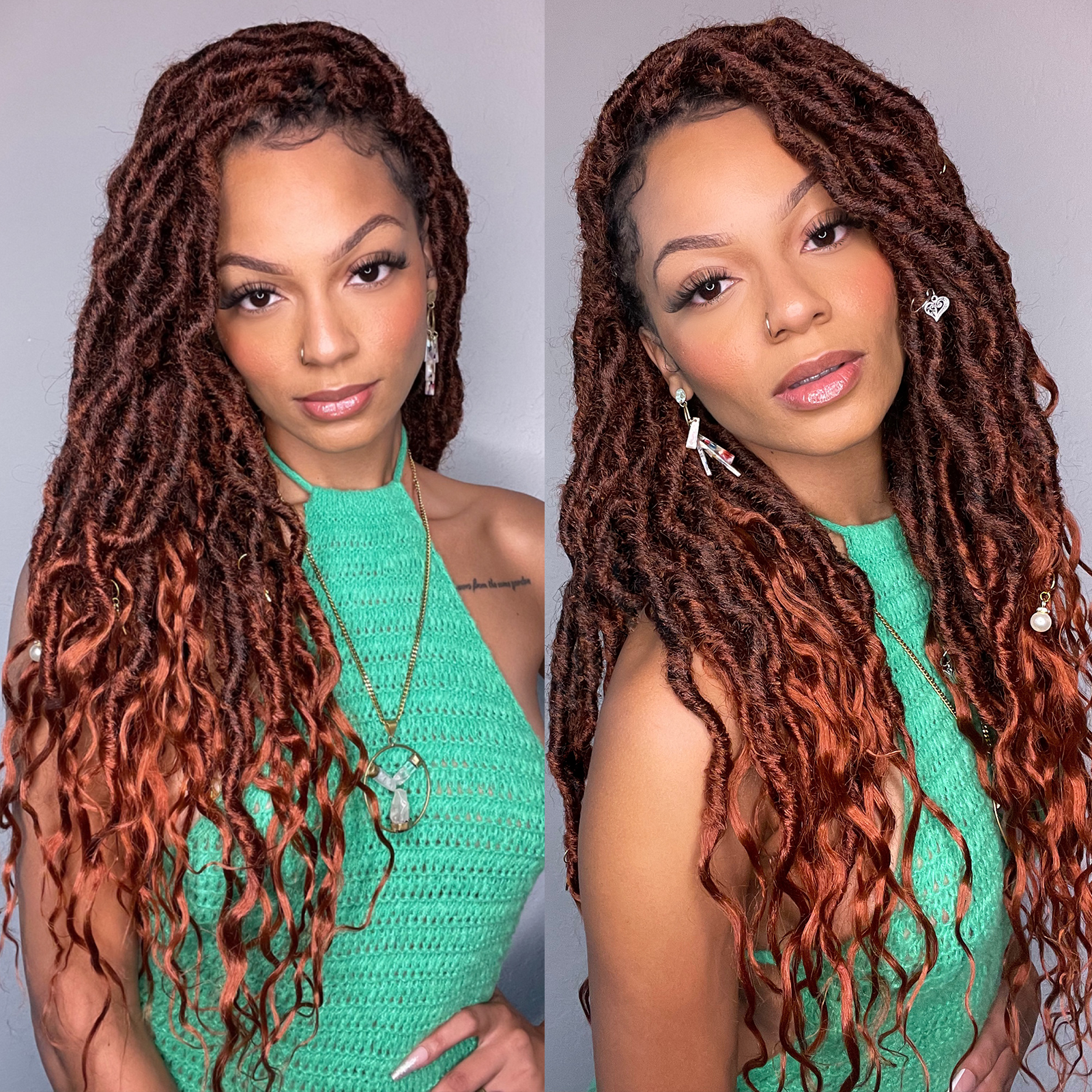 Wavy Locs Crochet Hair 16-24 Inch All Colors | Pre-Looped, Handmade Crochet Synthetic Braiding Hair