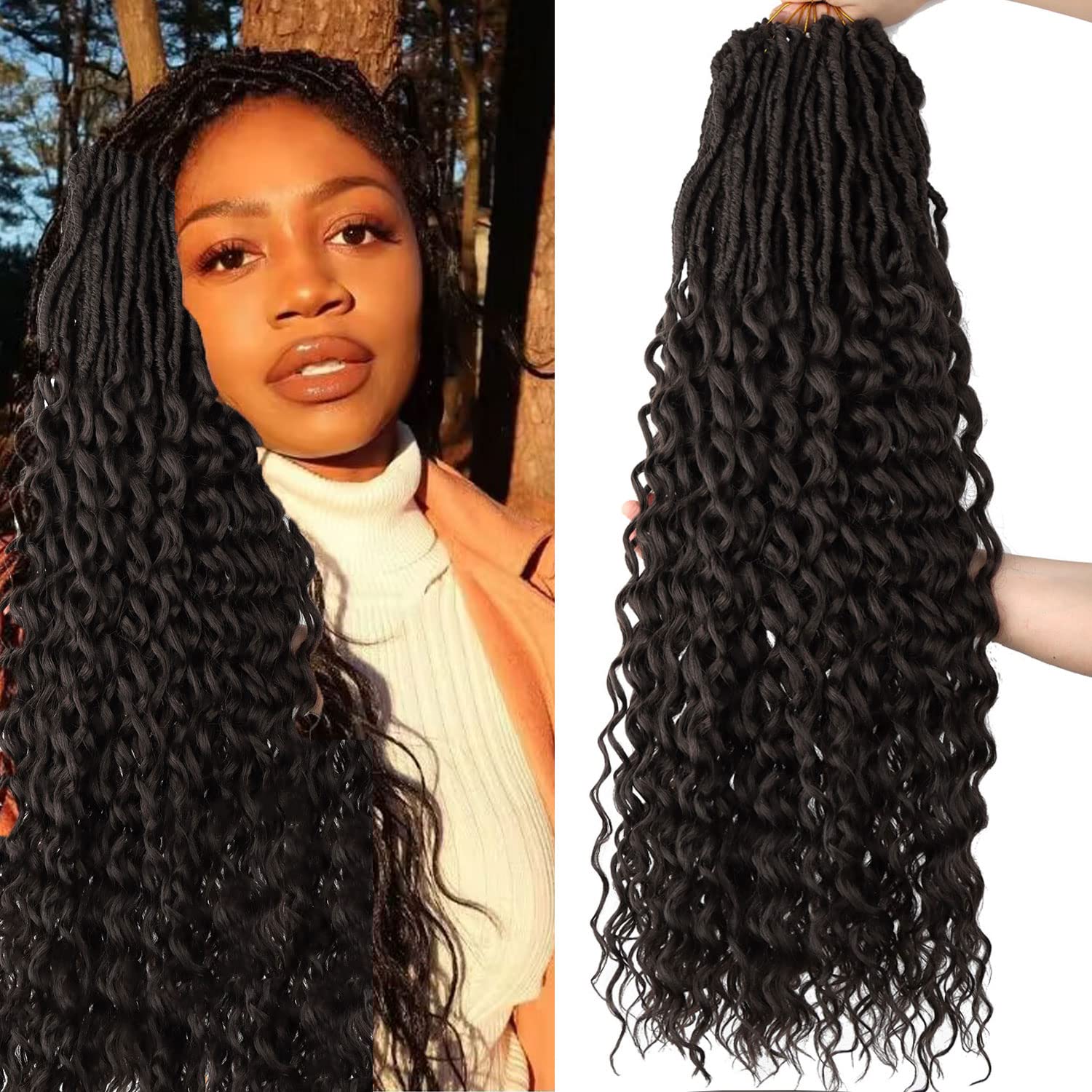 TOYOTRESS UNIQUE DEEP WAVE LOCS CROCHET | CROCHET FRENCH LOCS WITH LONG CURLY ENDS CROCHET HAIR PRE LOOPED DEEP WAVE LOCS BRAIDING HAIR FOR WOMEN