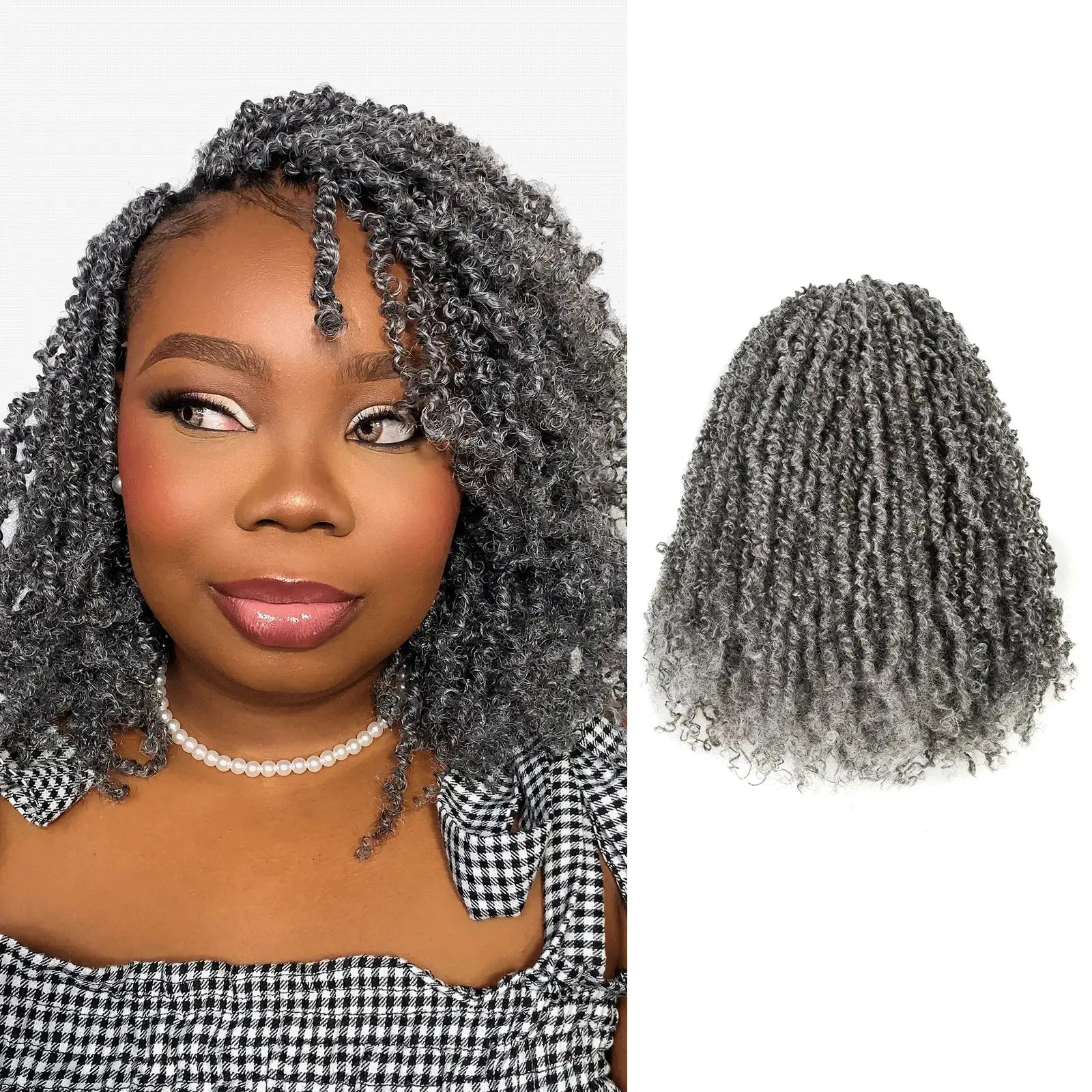 8 Packs YT | Toyotress® Yanky Twist Mix-color Yanky Twist Braiding Hair with Curls Fluffy Marlybob Crochet Hair Pre Twisted Short Passion Twist Crochet Braids Synthetic Hair Extensions for Women Toyotress