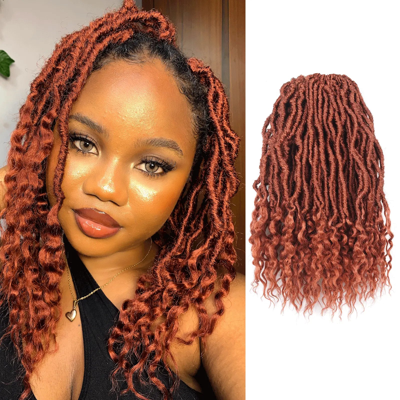 Toyotress Faux Locs With Curly Ends Goddess Locs Crochet Hair Curly Faux Locs Crochet Hair Wavy Nu Locs with Curly Ends Synthetic Braiding Hair