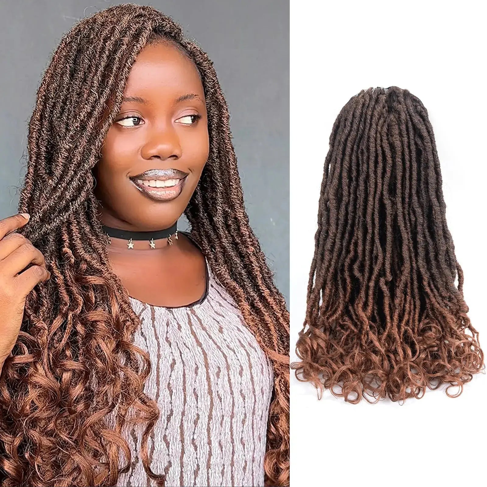 Toyotress Unique French Curl Locs Crochet French Locs With Curly Ends Crochet Hair Pre Looped French Curl Braiding Hair for Women