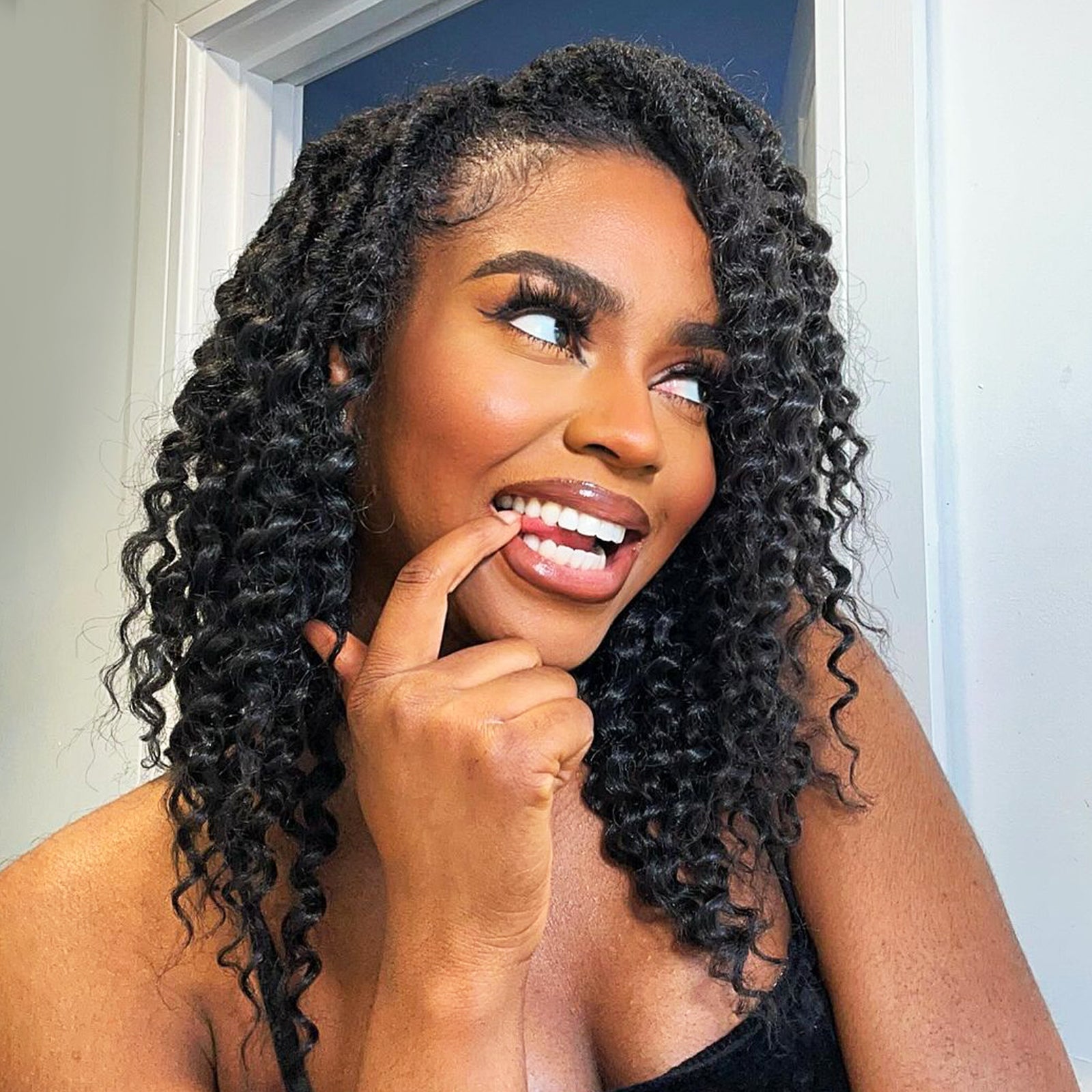 Toyotress Deep Wave Locs Crochet Hair Curly Faux Locs Crochet Hair, Ombre Brown Ocean Wave Locs Pre-Looped Short Soft Locs Braiding Hair