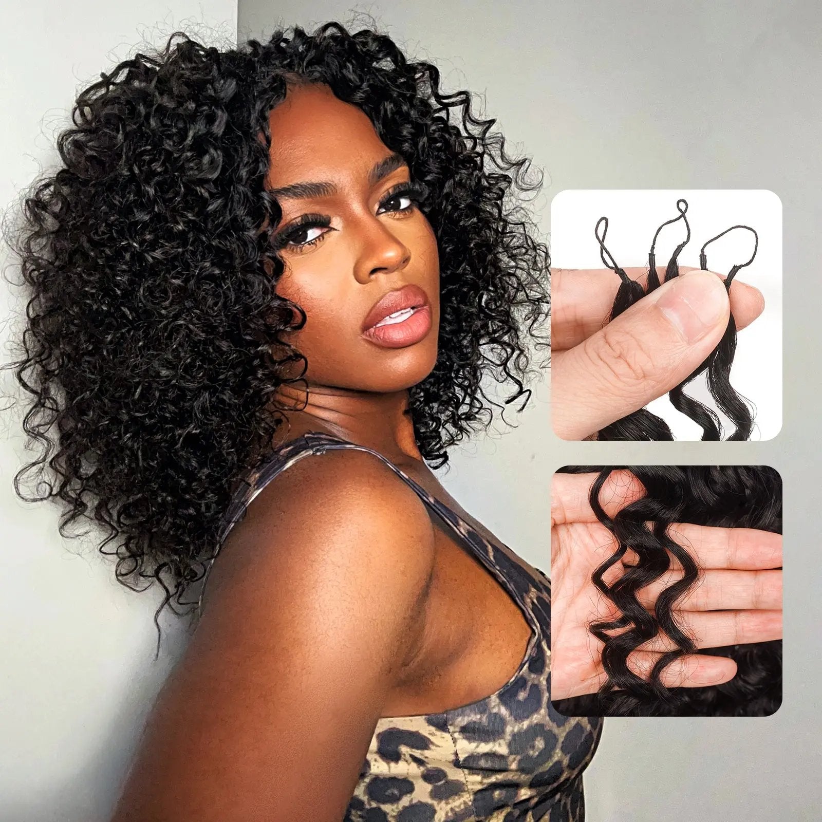 Toyotress® Knotless Pre-Separated Human Crochet Hair Kinky Curly Spring Curly Hair Extensions Human Hair Crochet Kinky Curly
