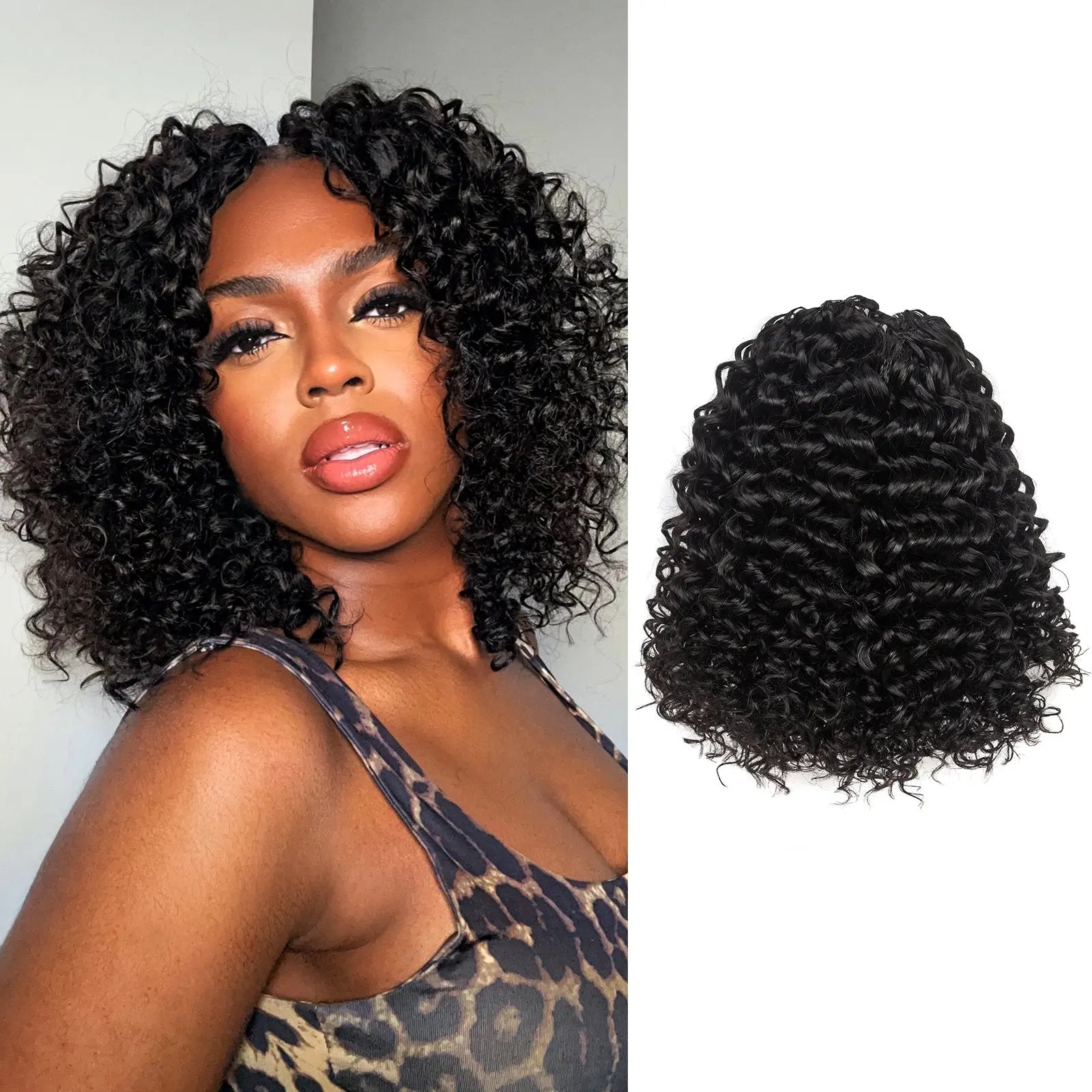 Toyotress® Knotless Pre-Separated Human Crochet Hair Kinky Curly Spring Curly Hair Extensions Human Hair Crochet Kinky Curly