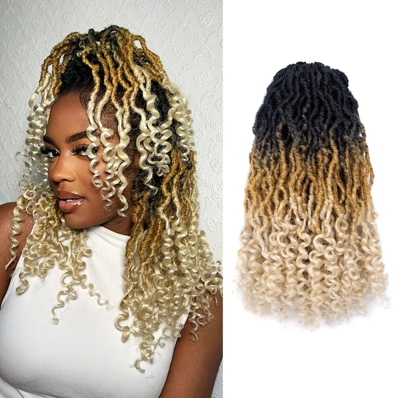Toyotress Passion Locs Crochet Hair Handmade Curly Hair Crochet Synthetic Braiding Hair