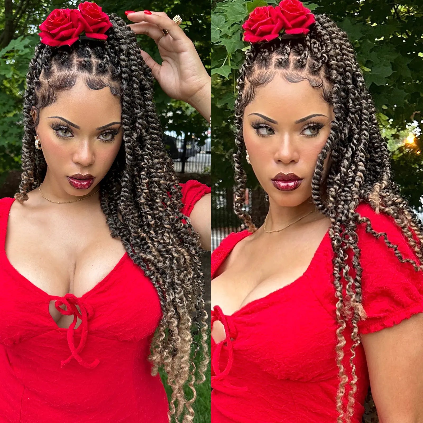 Toyotress Tiana Passion Twist Hair Pre-Twisted Pre-Looped Passion Twists Crochet Braids Made Of Bohemian Hair Synthetic Braiding Hair Extension