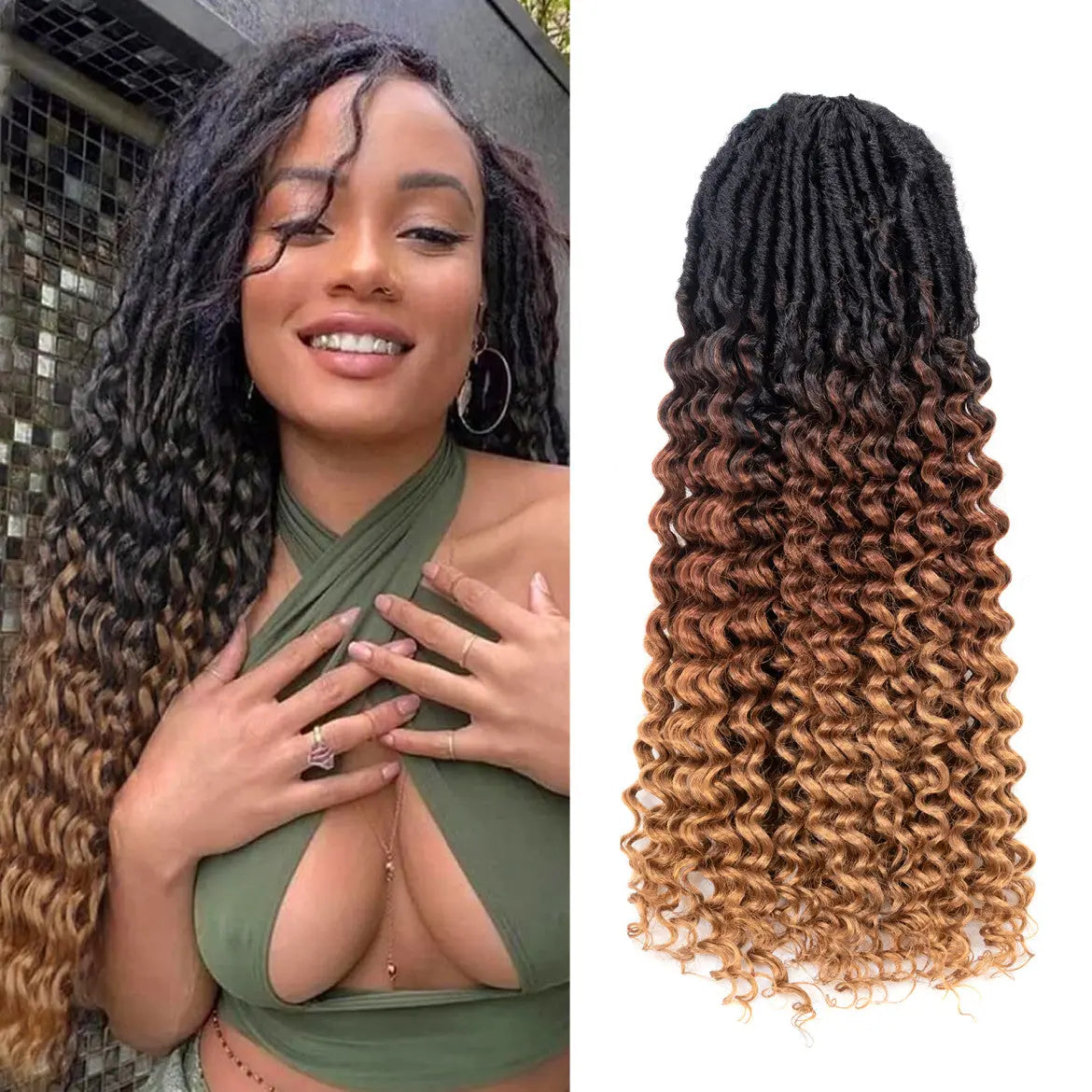 Toyotress Deep Wave Locs Crochet French Locs With Long Curly Ends Braiding Hair For Women