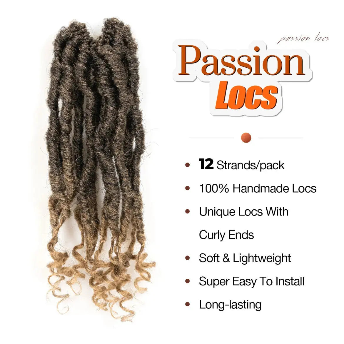Toyotress Passion Locs Crochet Hair Handmade Curly Hair Crochet Synthetic Braiding Hair