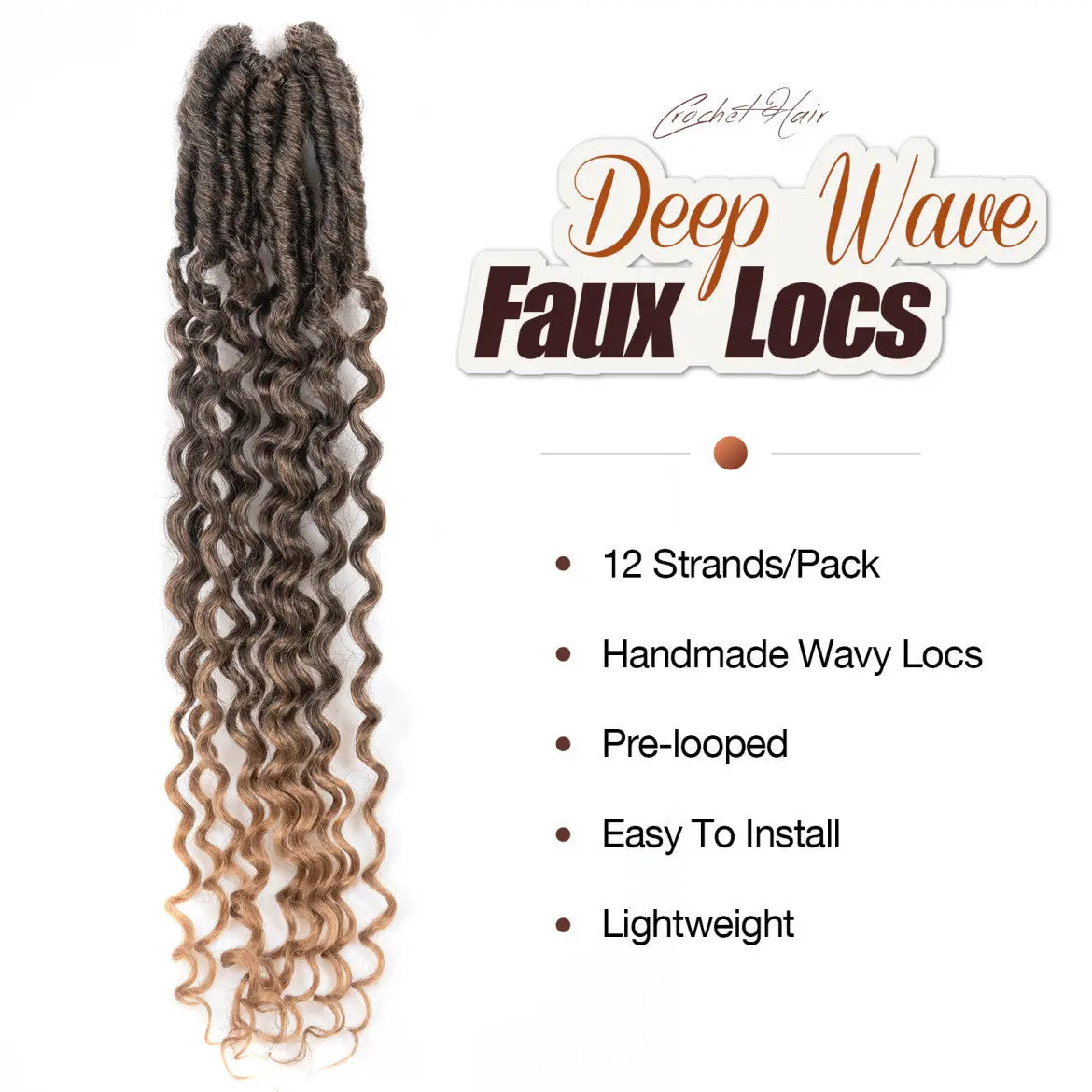 Toyotress Deep Wave Locs Crochet French Locs With Long Curly Ends Braiding Hair For Women