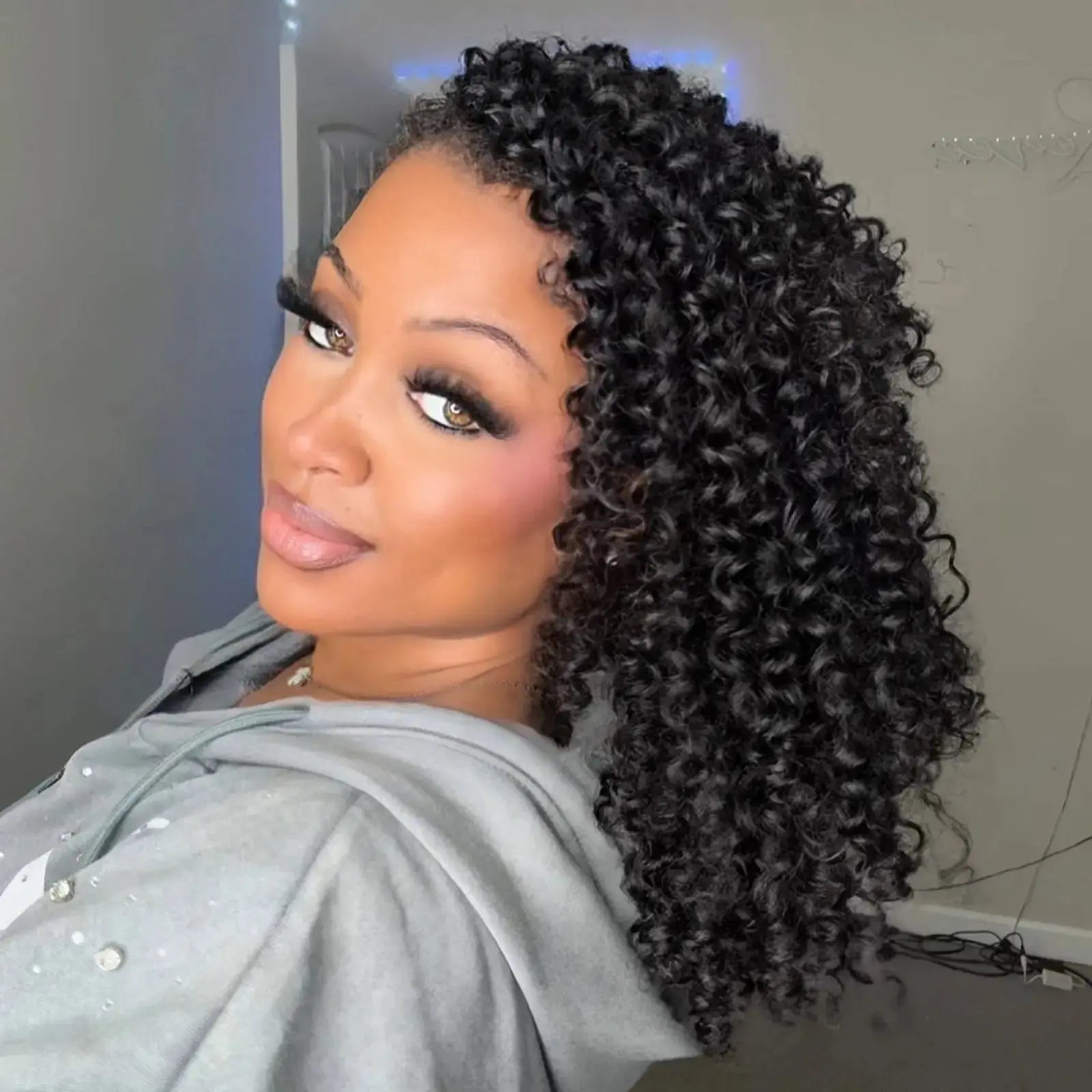 Burmese Curly Crochet Human Hair Pre-Separated Feather Crochet Hair Extensions I never knew Crochet hair could look like this  main image 2