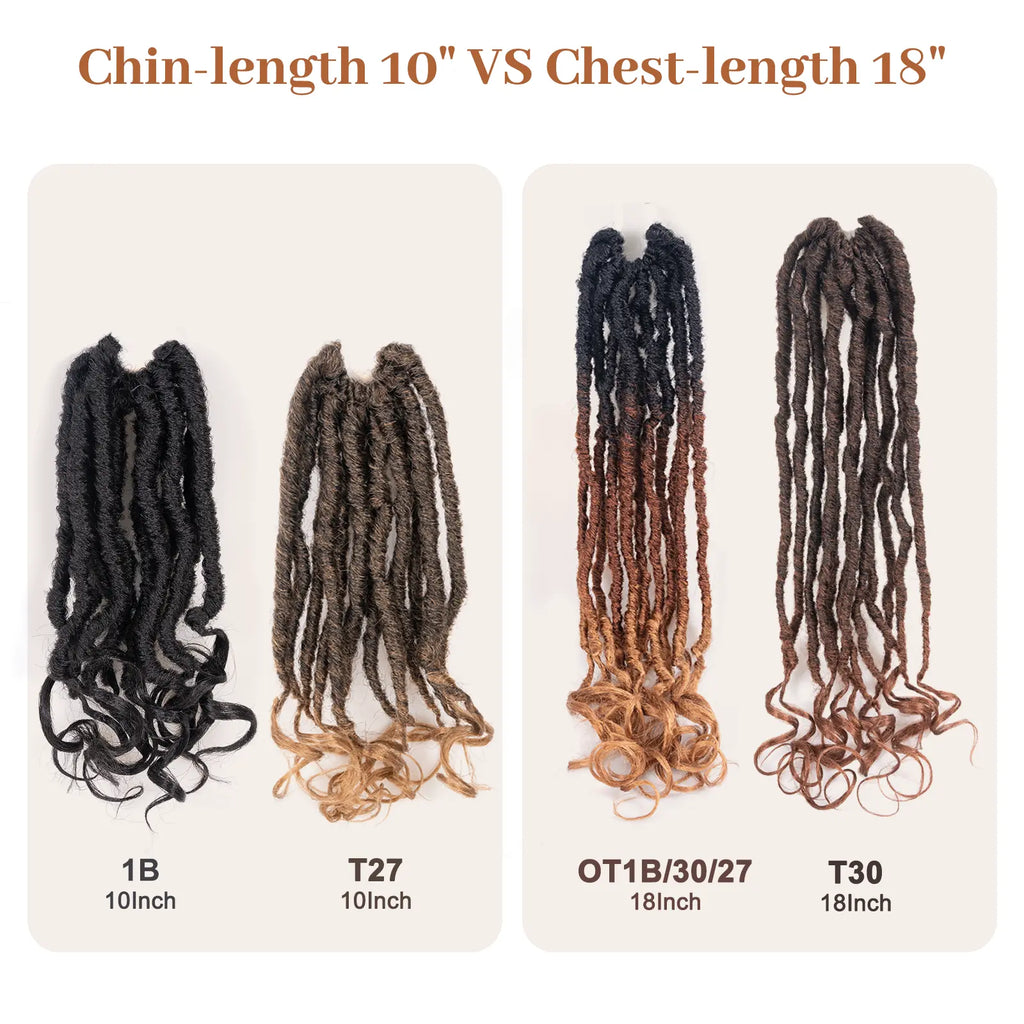 ( US ONLY) FAST SHIPPING FC | Toyotress® French Curl Locs Crochet Hair Curly Faux Locs 8 Packs Black Pre-Looped Crochet Hair with Curly ends Crochet Hair with Soft Curly Wave Ends Hair Extensions Toyotress