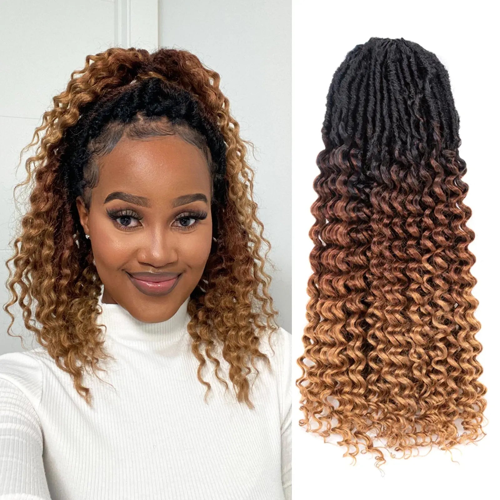 Toyotress Deep Wave Locs Crochet French Locs With Long Curly Ends Braiding Hair For Women