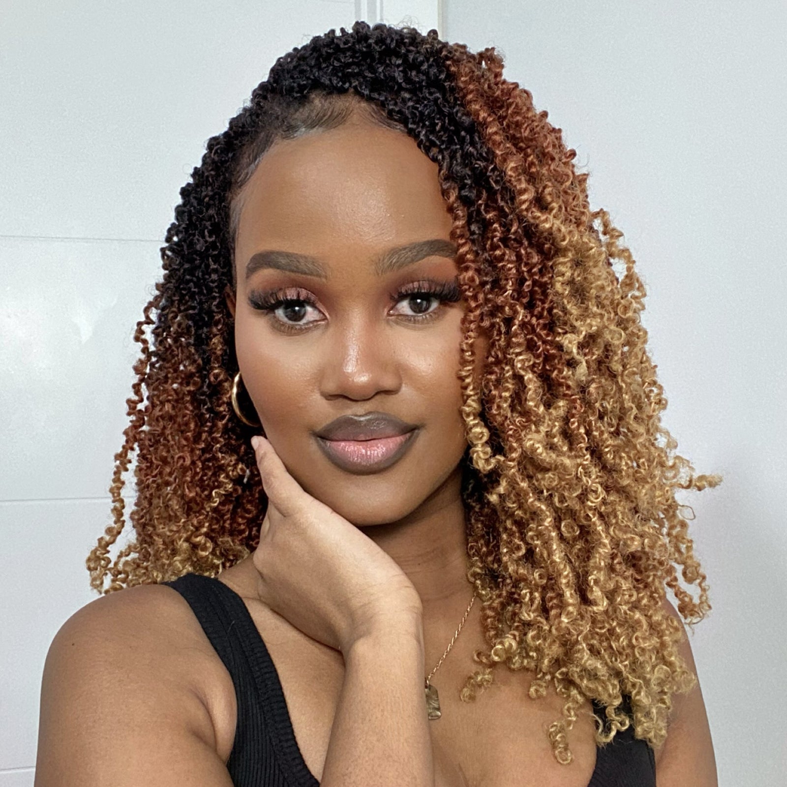 ( US ONLY) FAST SHIPPING YT | Toyotress Mini Passion Twist Yanky Twist Crochet Hair - 8 Packs (30 Strands/Pack) Pre-twisted Fluffy Spring Mini Twist Short Bob Passion Twist, Natural Black Pre-Looped Crochet Braids Braiding Hair