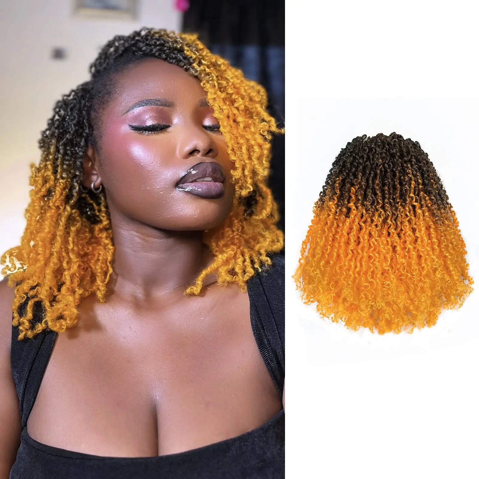 8 Packs YT |  Toyotress® Yanky Twist Crochet Hair Mini Passion Twist Short Passion Twist Pre Twisted Bob Twist Hair Extensions Toyotress