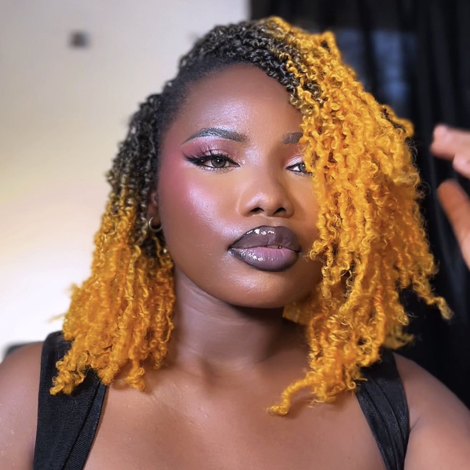 1 Pack Toyotress 6-16 Inch Yanky Twist | Pre Looped Mini Passion Twist Yanky Twist Braiding Hair with Curls Fluffy Marlybob Crochet Hair Pre Twisted Short Passion Twist Crochet Braids Synthetic Hair Extensions