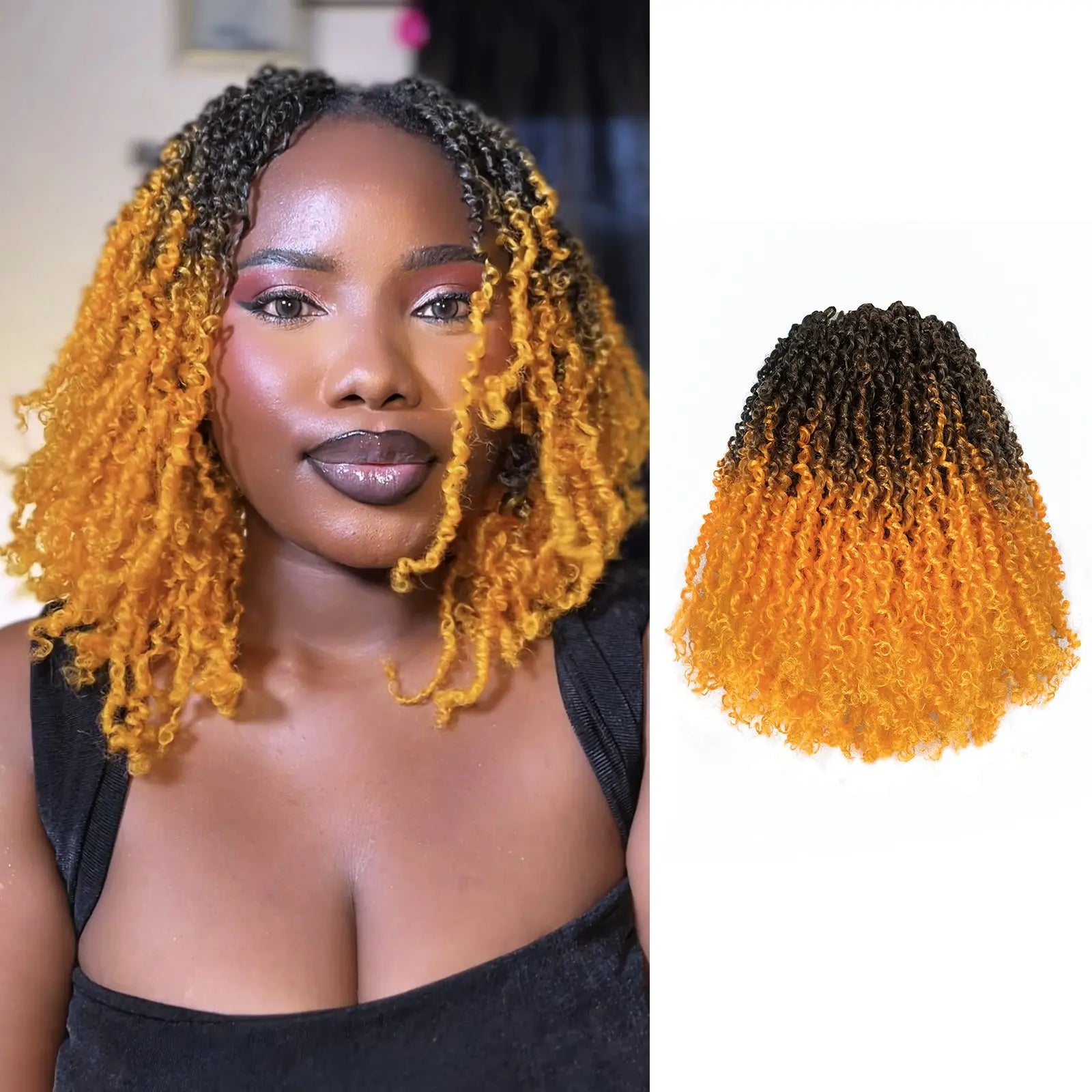 1 Pack YT | Toyotress® Yanky Twist Pre Looped Mini Passion Twist Short Passion Twist Crochet Braids Synthetic Hair Extensions Toyotress
