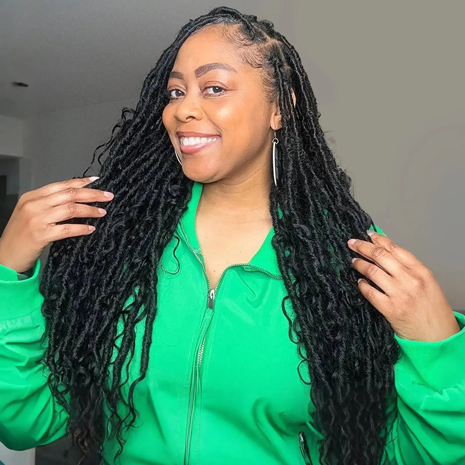 Toyotress Boho Locs With Human Hair Curls Pre Looped Goddess Boho Dreadlocks Curly Full Ends Hair Extensions