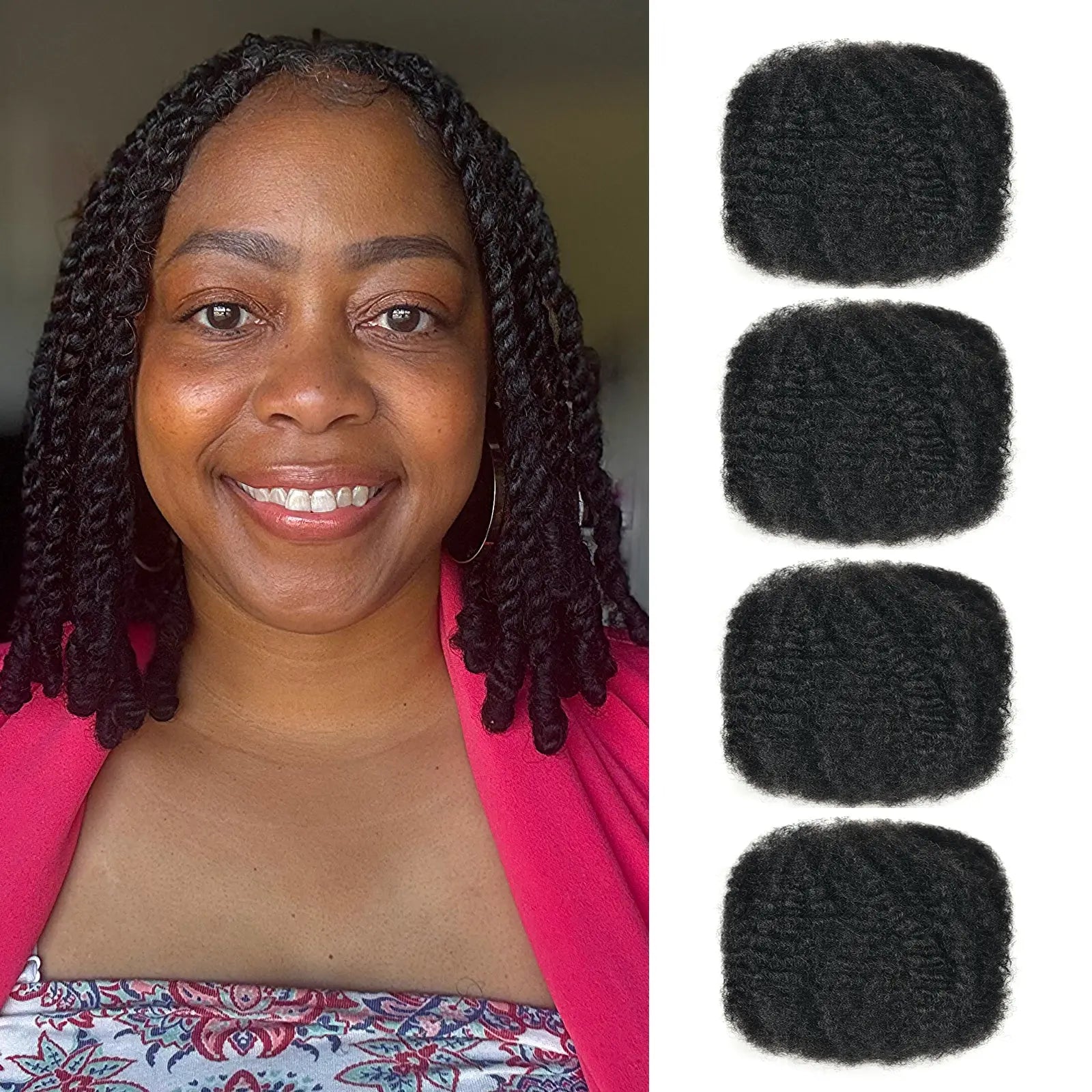 Toyotress® High-quality Afro Kinky Human Hair Afro Kinky Bulk 100% Human Hair Kinky Bulk Extensions For Twists/Dreadlocs Toyotress