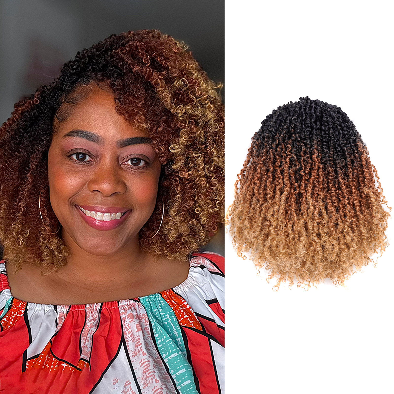 8 Packs YT | Toyotress® Yanky Twist 6-18 Inch Yanky Twist Braiding Hair with Curls Fluffy Marlybob Crochet Hair Pre Twisted Short Passion Twist Crochet Braids Synthetic Hair Extensions for Women Toyotress
