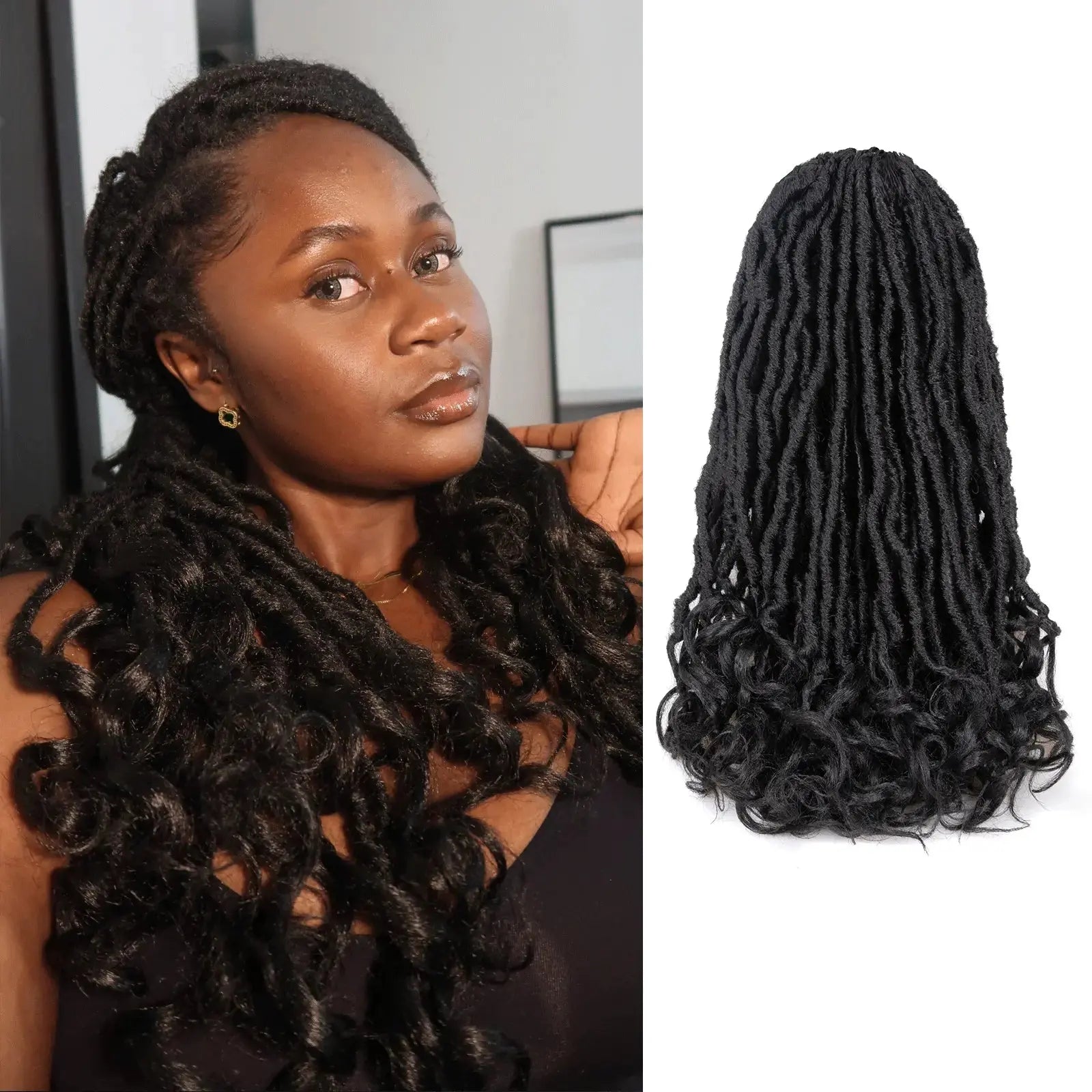 Toyotress Unique French Curl Locs Crochet French Locs With Curly Ends Crochet Hair Pre Looped French Curl Braiding Hair for Women