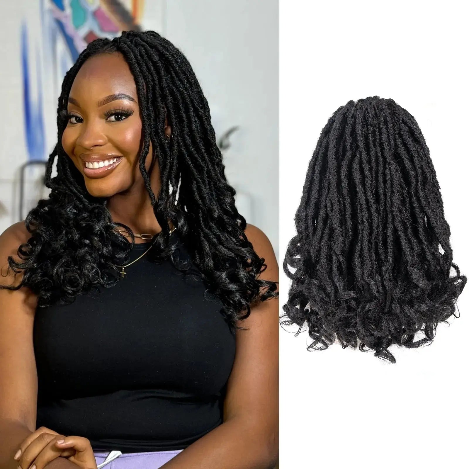 Toyotress Unique French Curl Locs Crochet French Locs With Curly Ends Crochet Hair Pre Looped French Curl Braiding Hair for Women
