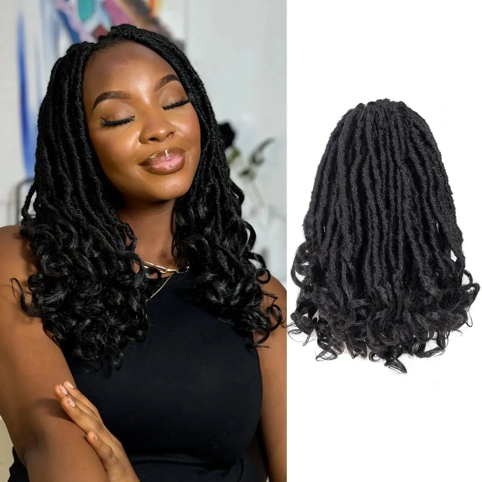 Toyotress Unique French Curl Locs Crochet French Locs With Curly Ends Crochet Hair Pre Looped French Curl Braiding Hair for Women