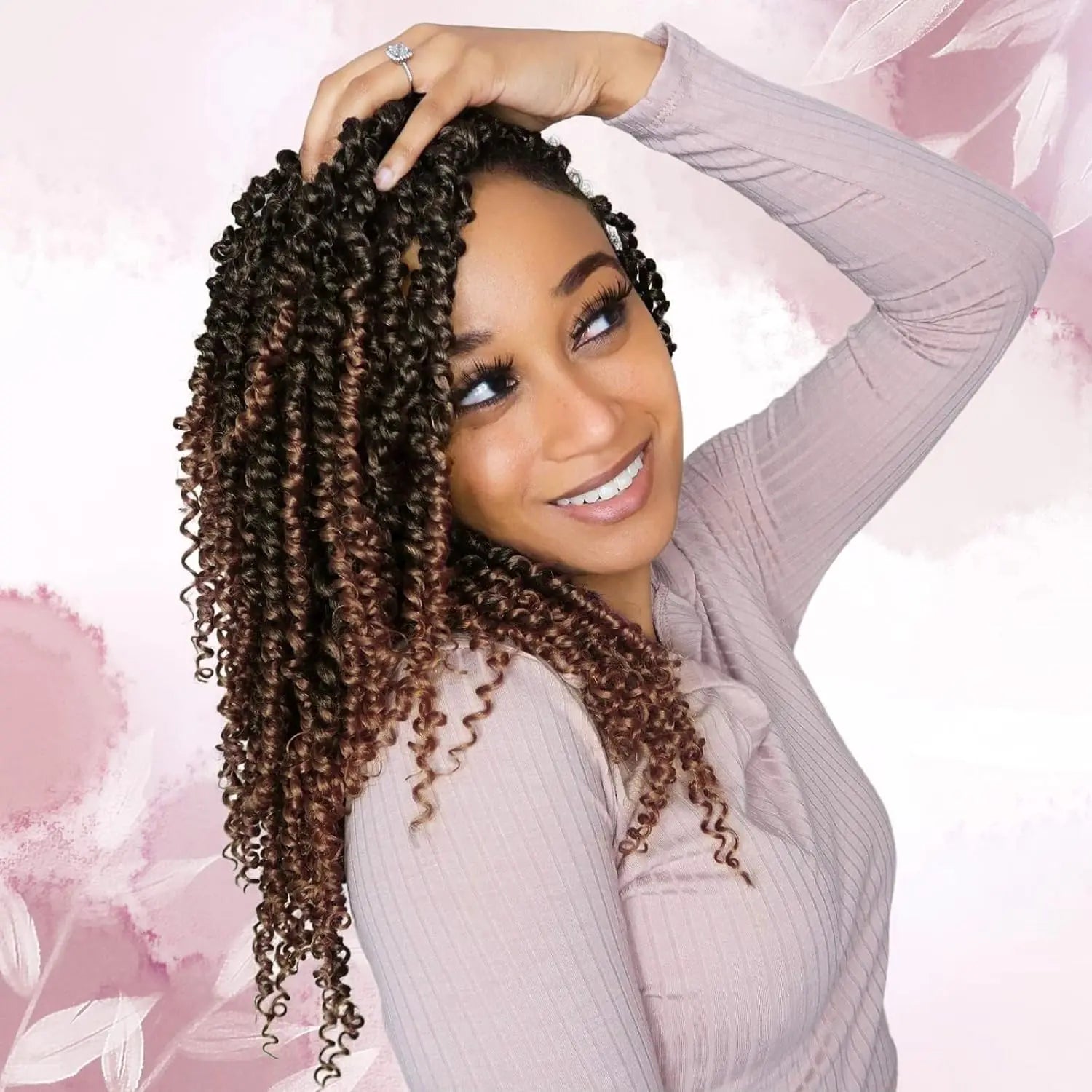 Toyotress Tiana Passion Twist Hair Pre-Twisted Pre-Looped Passion Twists Crochet Braids Made Of Bohemian Hair Synthetic Braiding Hair Extension