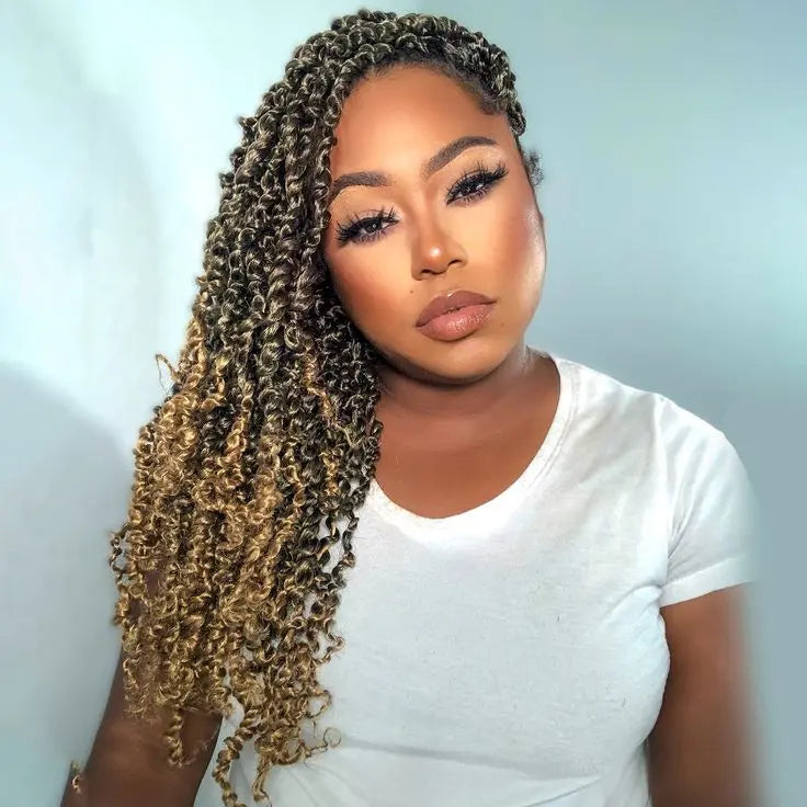 Toyotress Tiana Passion Twist Hair Pre-Twisted Pre-Looped Passion Twists Crochet Braids Made Of Bohemian Hair Synthetic Braiding Hair Extension
