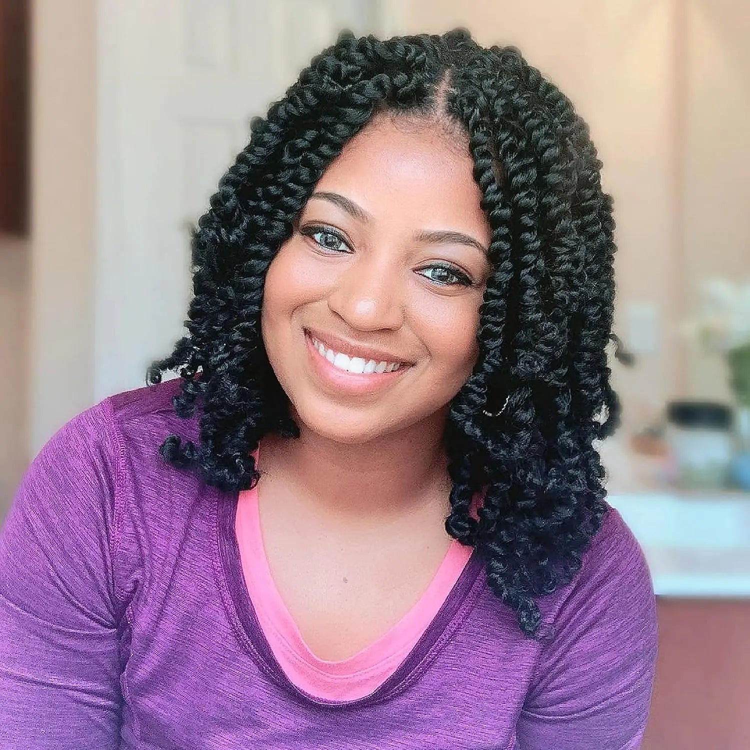 Toyotress Tiana Passion Twist Hair Pre-Twisted Pre-Looped Passion Twists Crochet Braids Made Of Bohemian Hair Synthetic Braiding Hair Extension